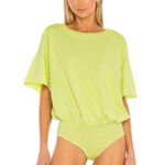 Free People - Cozy Cool Girl Bodysuit Neon Lighting Bug Oversized Photo 1
