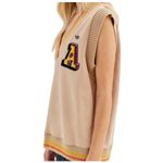 Adidas  50 Years Trefoil Preppy Varsity Knit  Beige Vest Women's M Photo 3