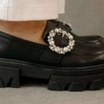 ALOHAS EUC  Leather Trailblazer Crystal Loafers Black Size 6 Photo 2