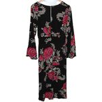 Billabong NWOT  Black Red Floral Long Sleeve V-Neck Tie Waist Maxi Dress Size M Photo 1