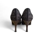 Nine West Y2K VTG. ‎ BLACK BEADED EMBELLISHED  POINTED TOE PUMPS SIZE 8 1/2 Photo 4