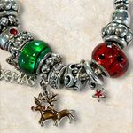 Christmas Charm Bracelet Holiday European Style Slider Silver Photo 2