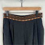 Nancy Bolen City Girl Vintage Velvet Waist Trim Pleated Front‎ Trousers Black Size 12 Photo 2
