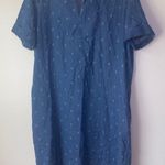 J. McLaughlin  Leandre Women's Indigo Blue Cotton Denim V-Neck Dress Size 8 Photo 3