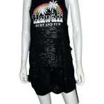 Miken Swim Women's Black Burnout Hawaii Sleeveless Graphic Swimsuit Coverup sz M Size M Photo 0