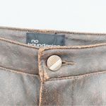 No Boundaries Vintage 90s Y2K  PVC Faux Leather Stitch Detail Brown Mini Skirt Photo 3