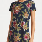 Ralph Lauren Polo‎  Navy Blue Floral Shift Dress Size M Photo 0