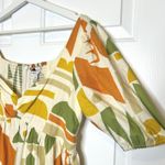 Gianni Bini  NWT Tory Linen Orange Green Geometric Print Mini‎ Dress Size 8 Photo 3