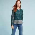 Maeve  Gingham & Lace Top NWT Size Medium MSRP $118 Photo 4