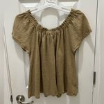 Philosophy  100% Linen Scoop Neck Peasant Top Blouse Size Large brown tan Photo 0