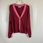 Ramy Brook Nina Cardigan Sweater Size Medium Red Cashmere Blend Photo 1