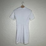 ZARA Women's Linen Blend White Ring Cutout Collared Bodycon Mini Dress Sz Small Photo 3