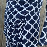 Charming Charlie ’s White and Blue Pattern Faux Wrap Dress Size Medium Photo 8
