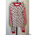 Hanna Anderson Women’s Christmas Grinch Pajama Stripe Set Large Red Photo 1