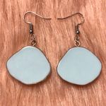 Handmade Pastel Blue Kawaii Glitter Star Confetti Resin Seashell Earrings Photo 1