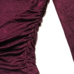 Reformation NWT Ines Knit Top in Wine V-neck Long Sleeve Ruched Blouse M Photo 4
