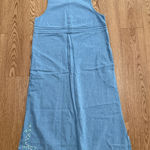 Westbound  Denim Jumper Dress, Floral Hem Embroidery & Pockets-PS light blue wash Photo 0