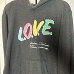 Aeropostale Aero One‎ LOVE Pullover Hoodie Gray Multi Unisex Large Long Sleeve Photo 3