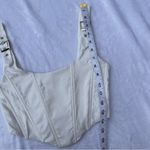 White Fox Boutique White Fox Ivory Boned Synching Corset Crop Top with Silver Buckle Straps XS Photo 6