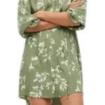Mango MNG  Leaf Print Shirt‎ Dress Green Size 10 Photo 0