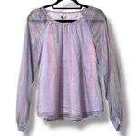 Andree by Unit  size small purple iridescent blouse lined sheer longsleeve casual Photo 0