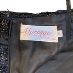 Vintage Formal Dress 12 Y2K Black Gown Beaded Holiday Party Long Slipdress 20s Size M Photo 11