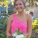 Ashley Lauren  Neon Pink One Shoulder Dress Photo 2