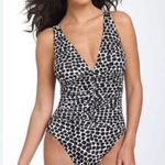 MiracleSuit size 16 slimming black white ruched Patterned One Piece Swimsuit bat Photo 0