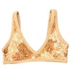 Aerie Floral Triangle Scoop Bikini Top - Neutral Brown Photo 0