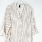 Swimsuits for All Elba Linen Blend Stripe‎ Bathing Suit Cover Up 18/20 Tan Size undefined Photo 3
