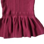 Torn By Ronny Kobo NWT KIMBERLY in Mauve Pointelle Textured Knit Peplum Top L Photo 2
