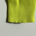 Women’s Lumiere Neon Yellow/Green Basic Long Sleeve Ribbed Top Size Small Yellow Photo 1