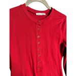 Reformation  Jeans Tam Knit Dress Size‎ Small Red Long Sleeve Henley Mini Photo 4