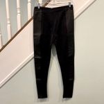 David Lerner Contrast Panel Leggings Faux Leather Black Women’s Size Large Photo 2