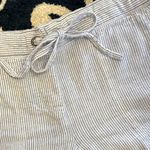 Per Se Linen Shorts  Blue White Striped Elastic Drawstring Waist Photo 3