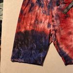 Leggings Depot Tie-Dye Shorts Pink and  Blue 1X Photo 3