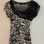 Daytrip Women’s black and white  dress shirt, lace cutoff size small‎ Photo 0