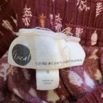 Anthropologie FLOREAT FOR BURGUNDY LIGHTWEIGHT FLANNEL ALLOVER TREE PRINT PANTS Photo 9