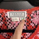 DENISE COLLECTION Vintage Crochet Boho Sweater Tank Top Women’s Sz L EUC Red Size L Photo 2