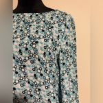 Apostrophe EUC  Vintage Blue, White, and Black Circle Patterned Blouse size 8P Photo 2