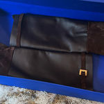 Stuart Weitzman NEW Morrison Chocolate Brown Heeled Equestrian Suede Boots Photo 0