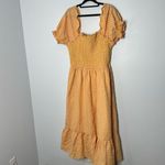 Rachel Parcell  Smocked Gingham-Printed Midi-Dress size large Photo 3