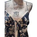 Victoria's Secret Victoria’s Secret Front Tie Spaghetti Strap Black Floral Baby Doll Cami  Women M Photo 3
