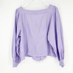 J.Crew NWT  Square Neck Button Down‎ Linen Top L Purple Photo 2