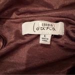 RTR Louna Brown Shimmery Collared Long Sleeve Side Ruched Mini Dress Sz L Size L Photo 7