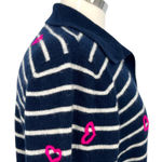 Charter Club Cashmere Striped Heart Sweater Navy Blue White Size Large Photo 0