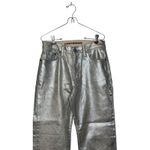 Lucky Brand Lucky‎ Brand Women's Jeans 90s Loose High Rise Metallic Crop Shiny Silver 4/27 Photo 4