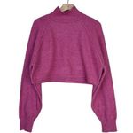 Arizona Jeans  Co. Womens L Cropped Bell Sleeve Mock Neck Sweater in Dark Pink Photo 0