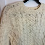 The Limited  Cream Chunky Cable Knit Wool Sweater Photo 3