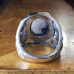 Natural White Buffalo Sterling Silver Ring Size 7 Photo 3